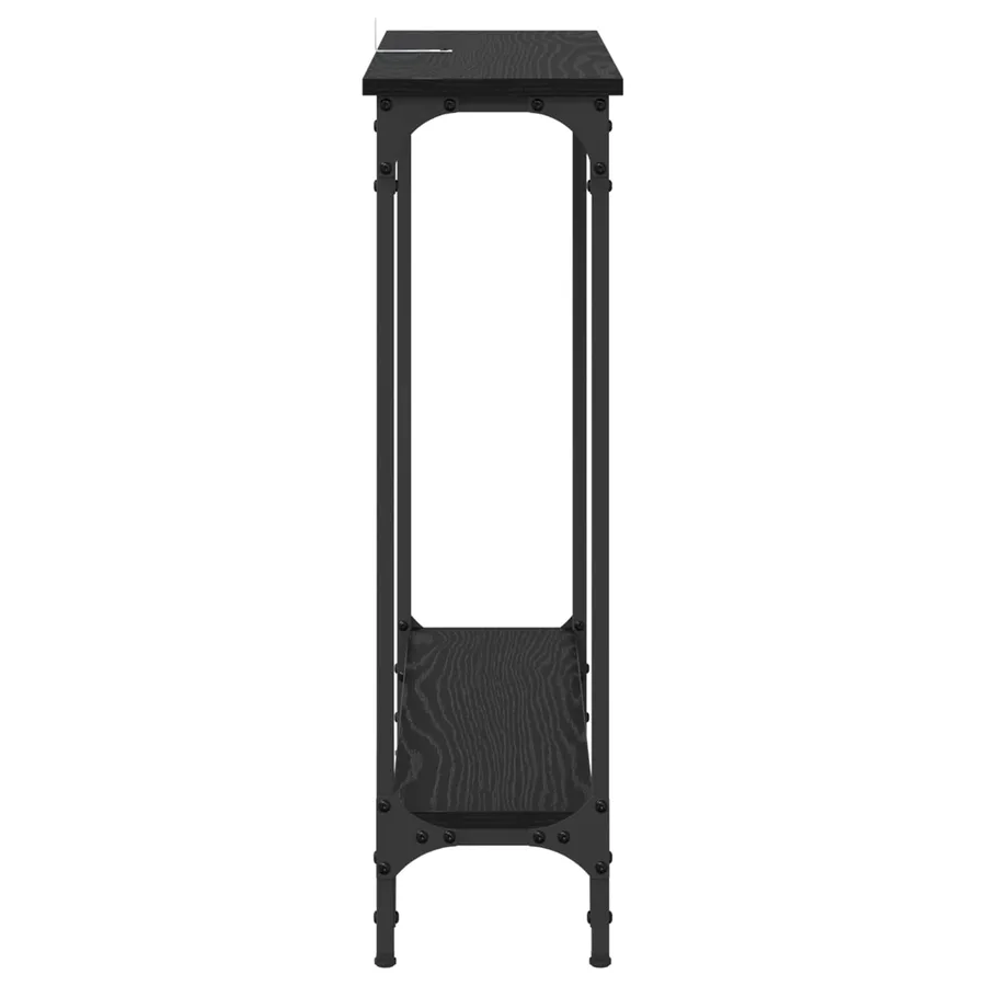 Table console Chêne noir 75 x 22,5 x 75 cm Bois d'ingénierie - 6