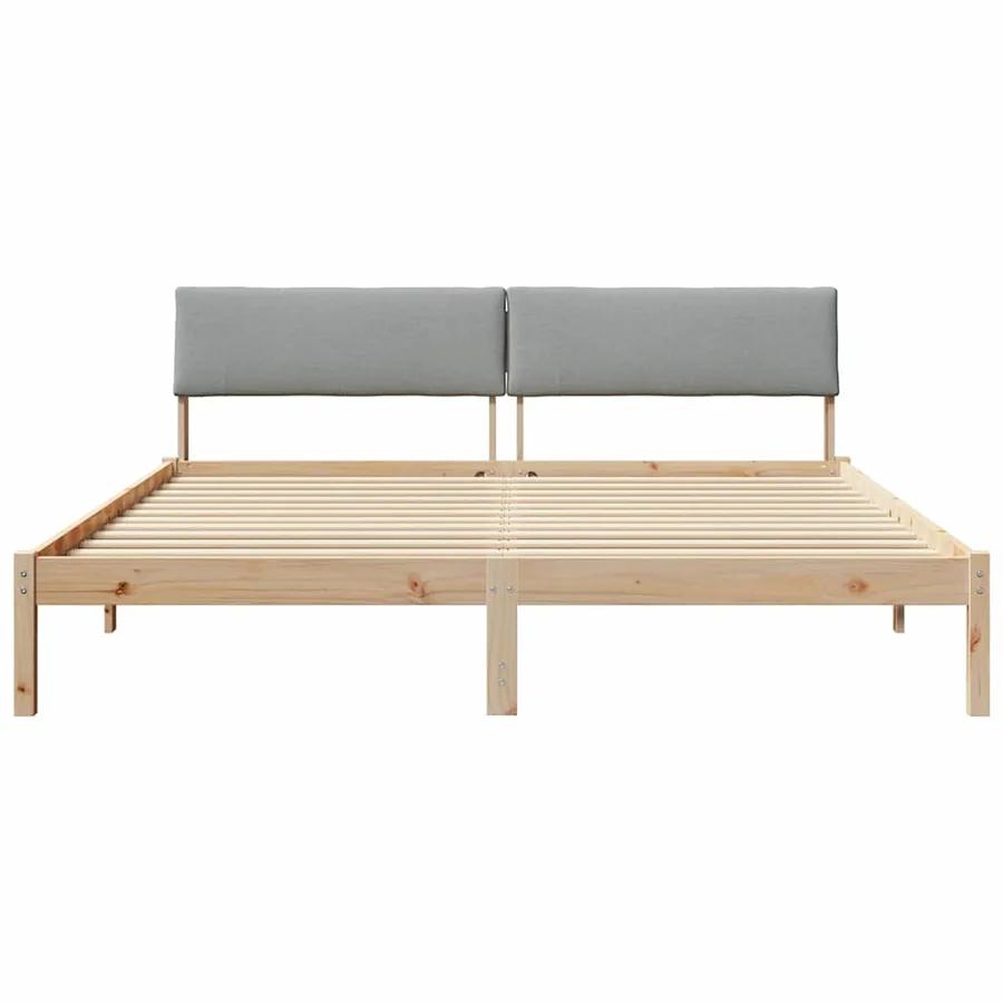 Cadre de lit avec tête de lit Marron et gris clair 180 x 200 cm - 5