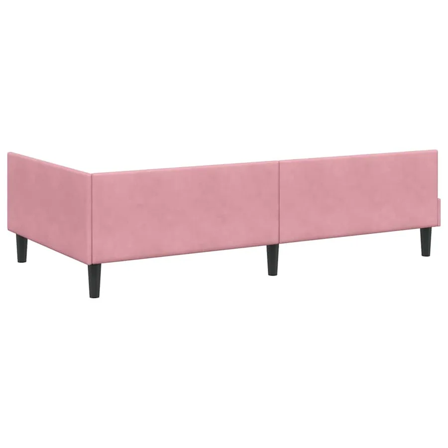 Cadre de lit d'angle Rose 90 cm x 190 cm Velours - 7