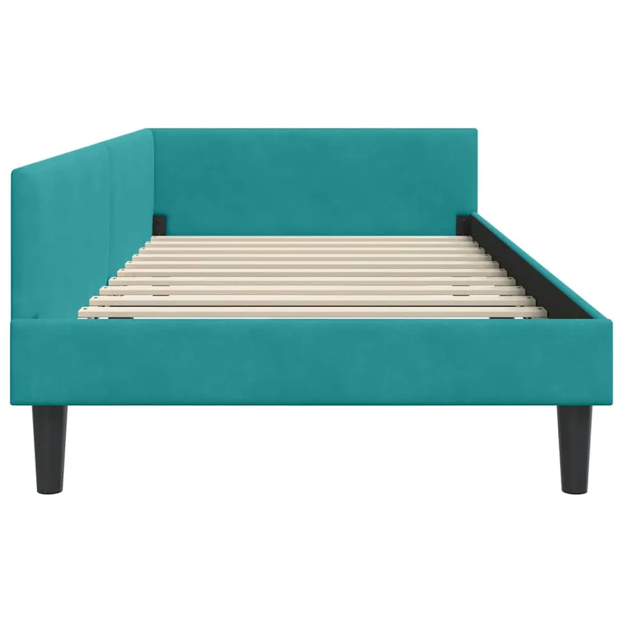 Cadre de lit d'angle Turquoise 100 cm x 200 cm Velours - 6