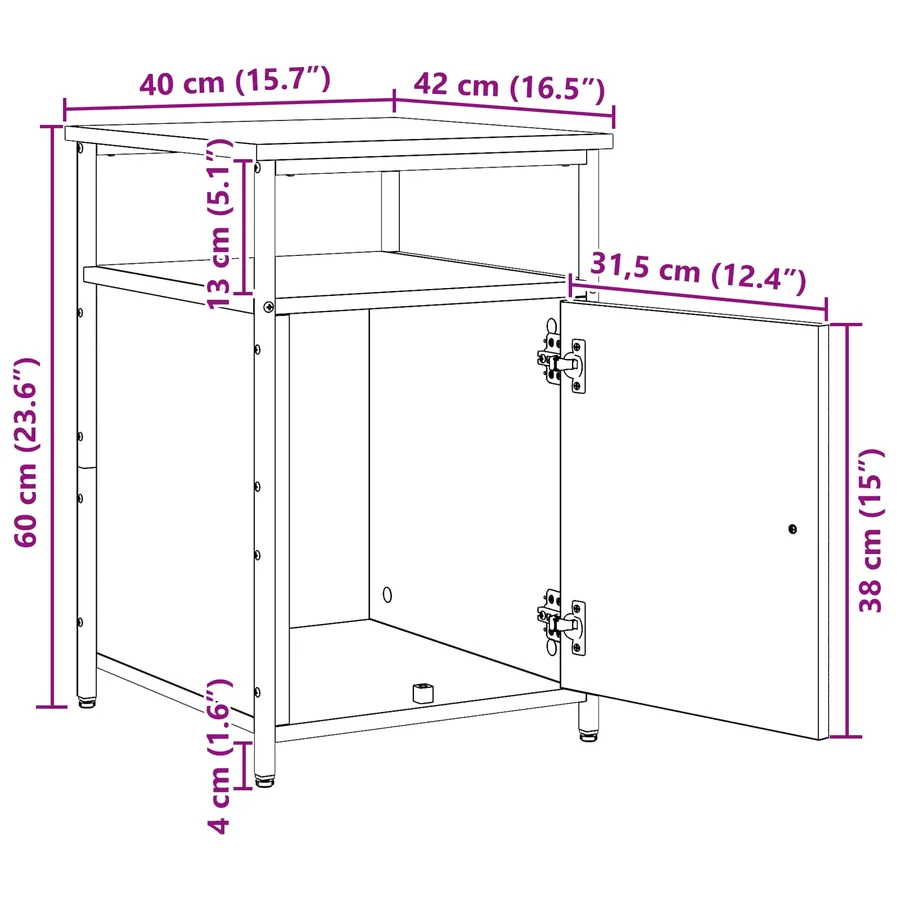Cabinet de chevet chêne artisanal Bois d'ingénierie - 13