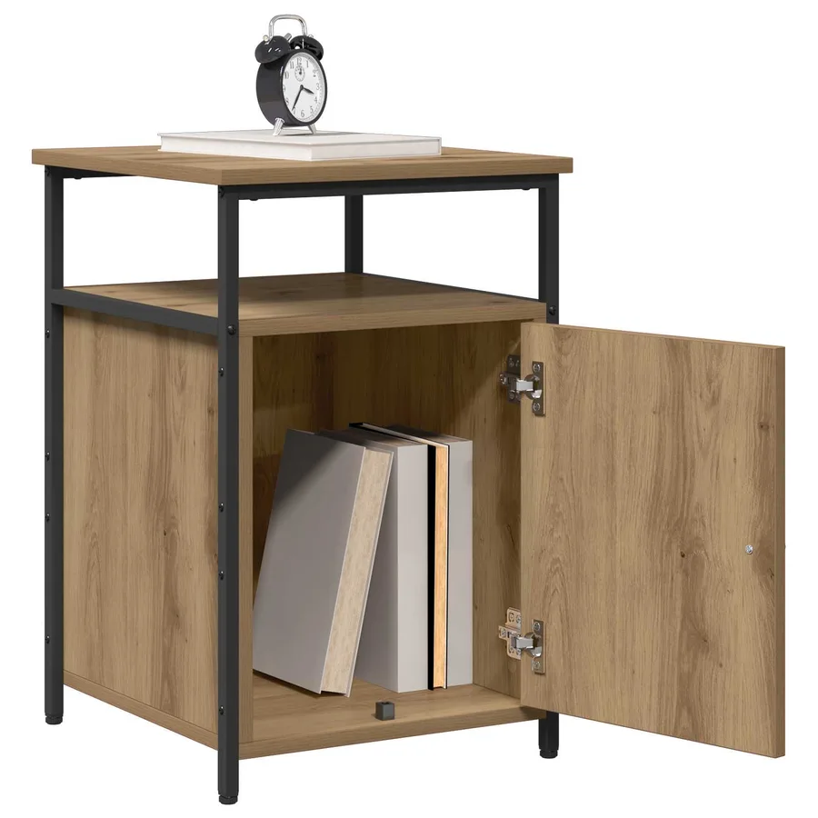 Cabinet de chevet chêne artisanal Bois d'ingénierie - 3
