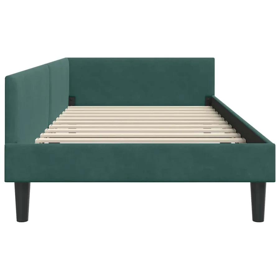 Cadre de lit d'angle Vert foncé 100 cm x 200 cm Velours - 6