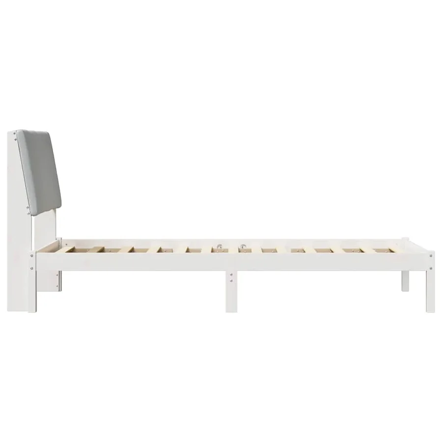 Cadre de lit avec tête de lit Blanc et gris clair 100 x 200 cm - 6