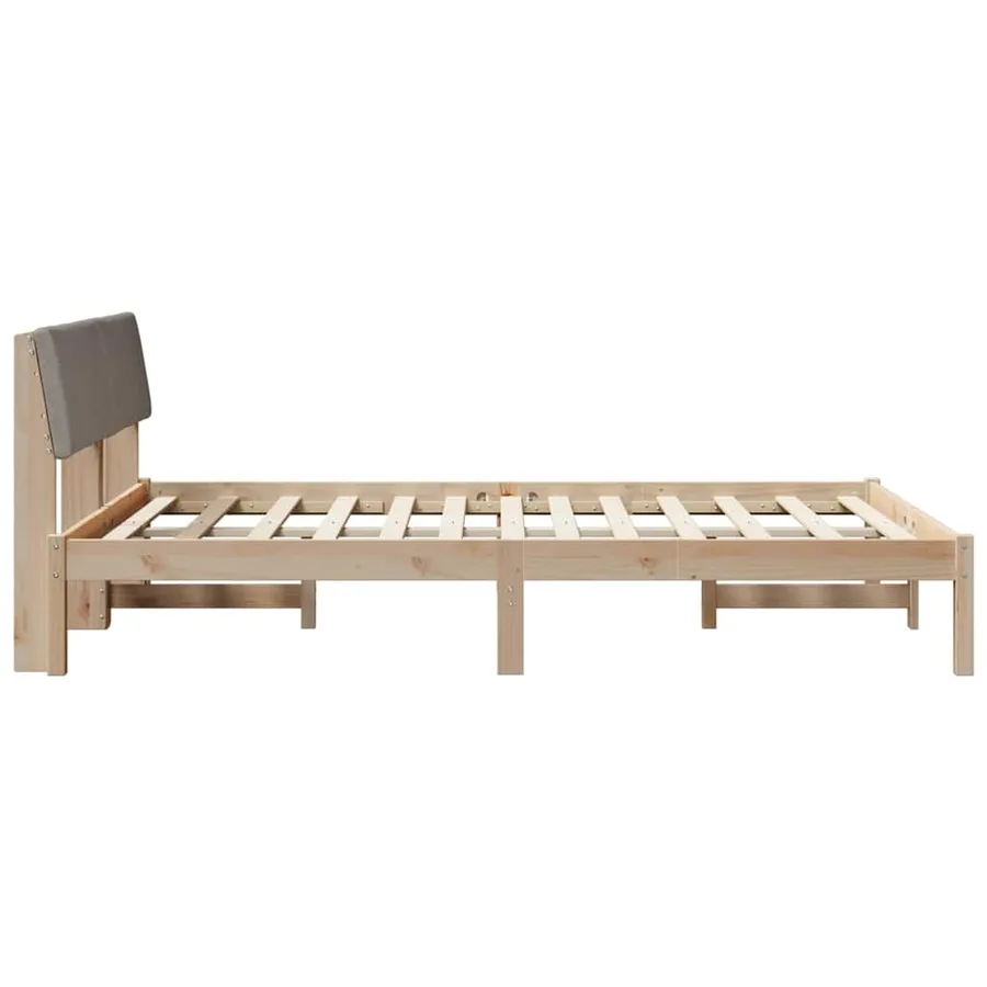 Cadre de lit Marron et taupe 140 x 190 cm Bois massif en pin - 6