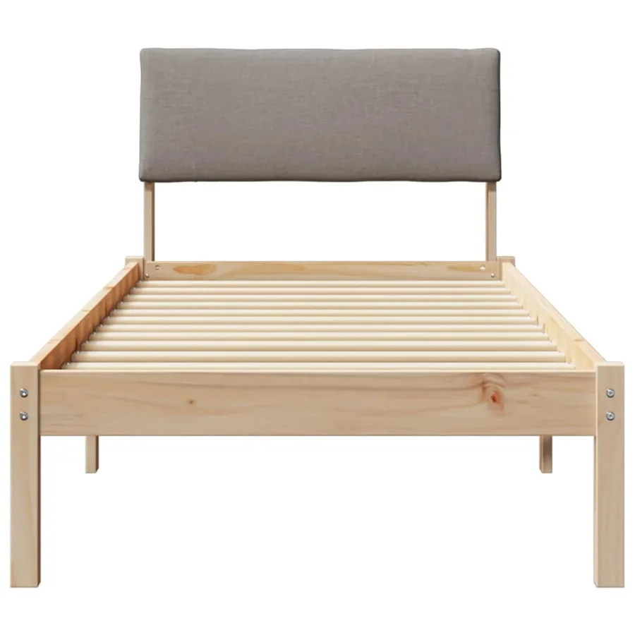 Cadre de lit Marron et taupe 80 x 200 cm Bois massif en pin - 5