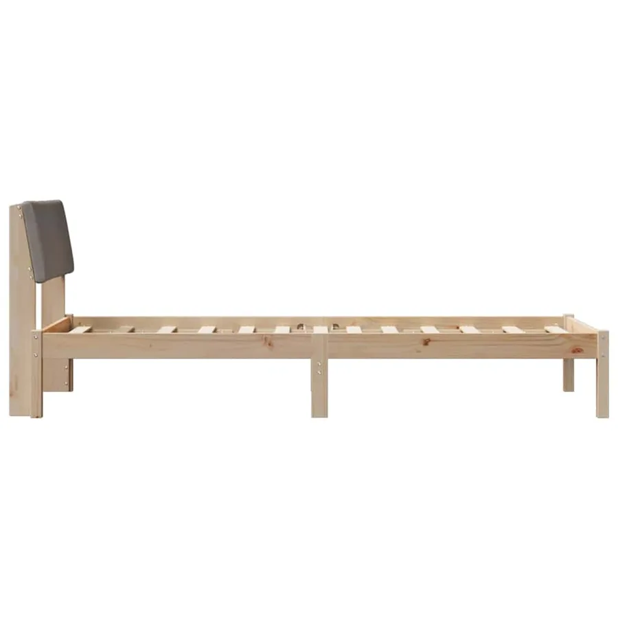 Cadre de lit Marron et taupe 80 x 200 cm Bois massif en pin - 6