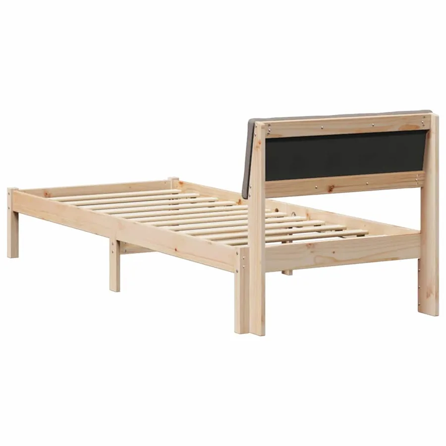Cadre de lit Marron et taupe 80 x 200 cm Bois massif en pin - 7