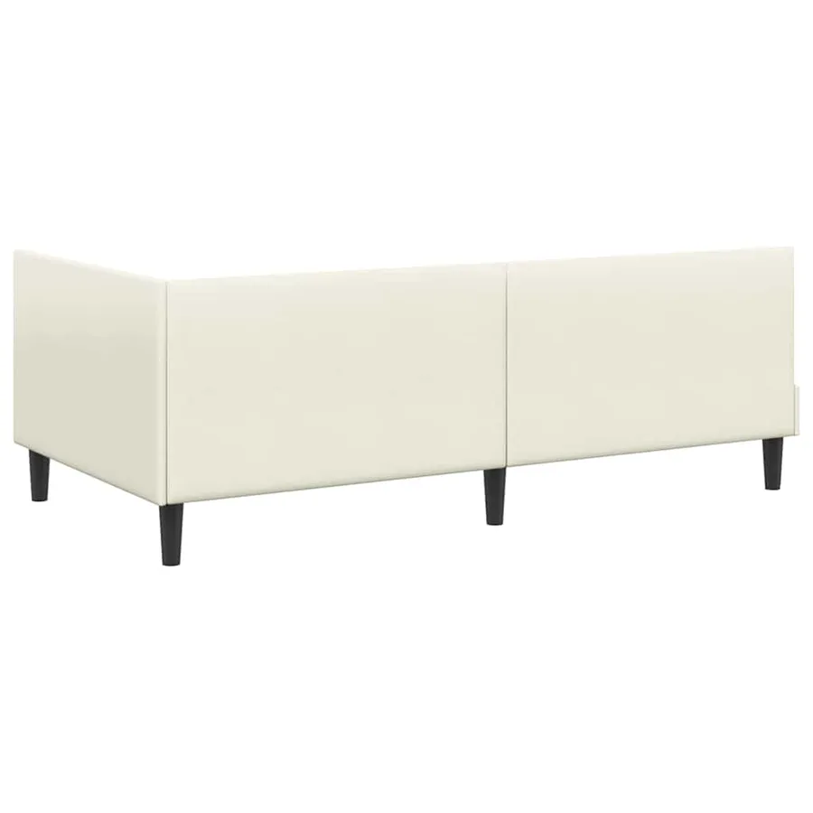 Cadre de lit d'angle Crème 100 cm x 200 cm Velours - 7