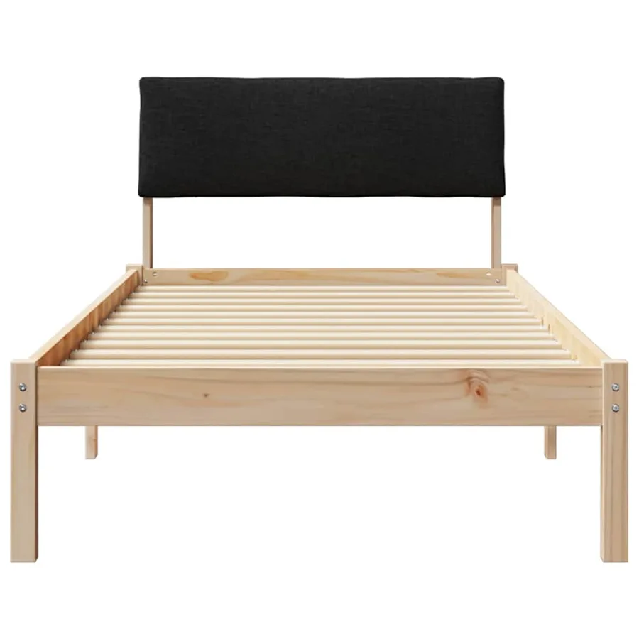 Cadre de lit Marron et noir 90 x 200 cm Bois massif en pin - 5