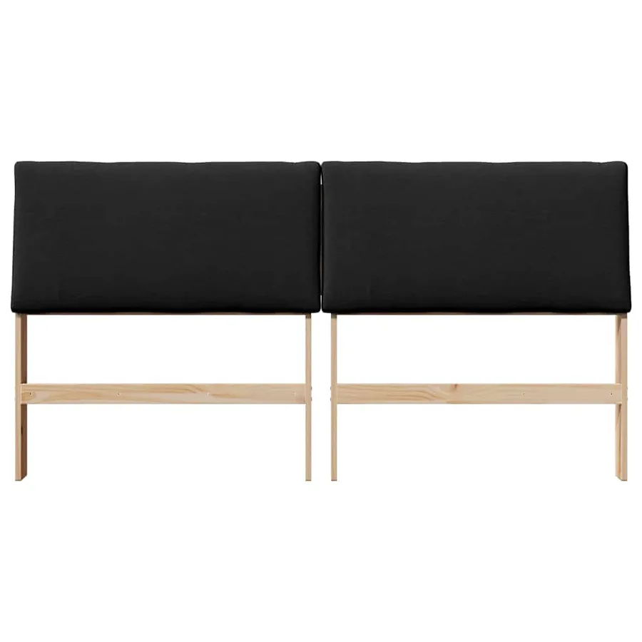 Tête de lit capitonnée Noir 200 cm Pin massif - 4