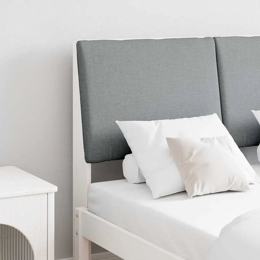 Tête de lit capitonnée Gris clair 135 cm Pin massif