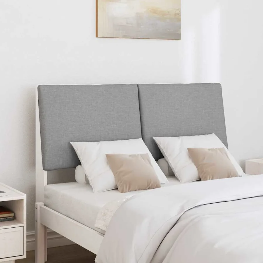 Tête de lit capitonnée Gris clair 135 cm Pin massif - 3
