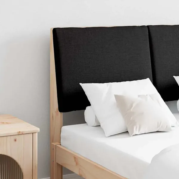 Tête de lit capitonnée Noir 135 cm Pin massif