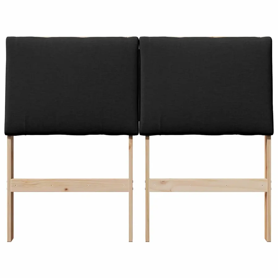 Tête de lit capitonnée Noir 135 cm Pin massif - 4