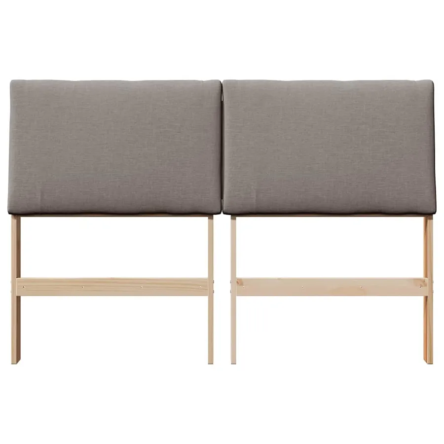Tête de lit capitonnée Taupe 140 cm Pin massif - 4