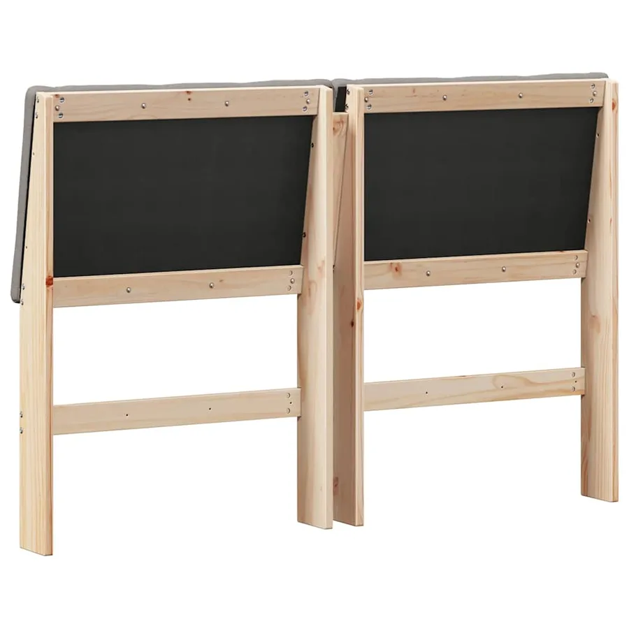 Tête de lit capitonnée Taupe 140 cm Pin massif - 6