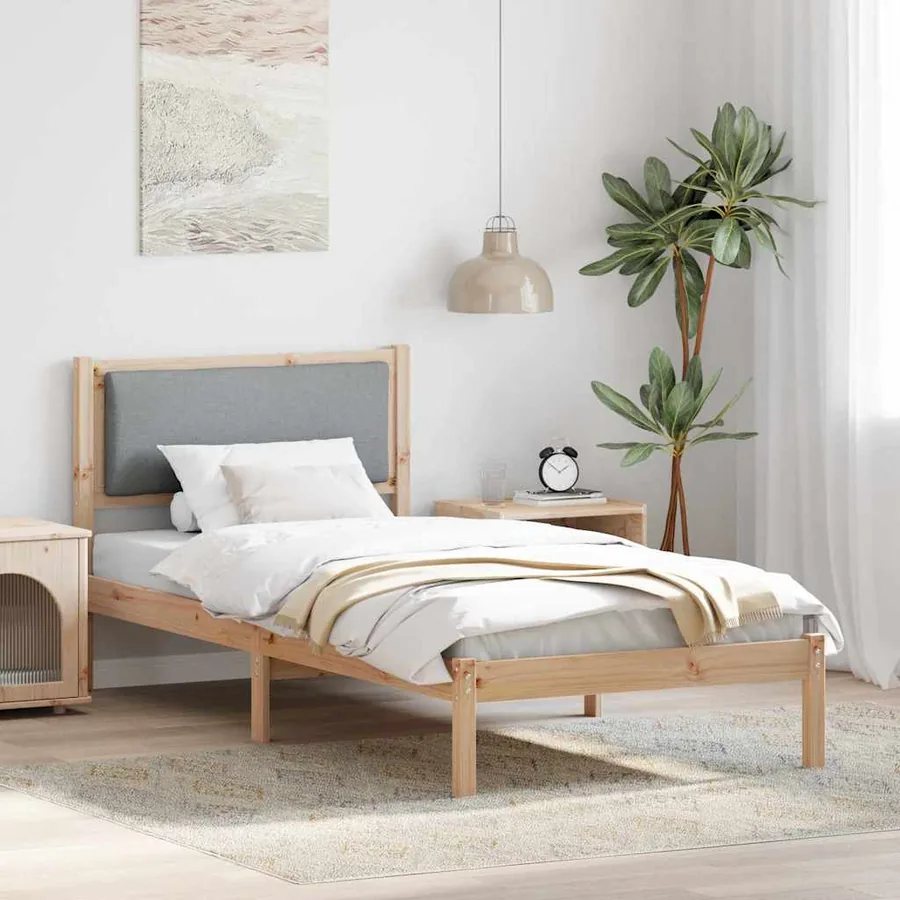 Cadre de lit Gris clair 100 x 200 cm Pin massif