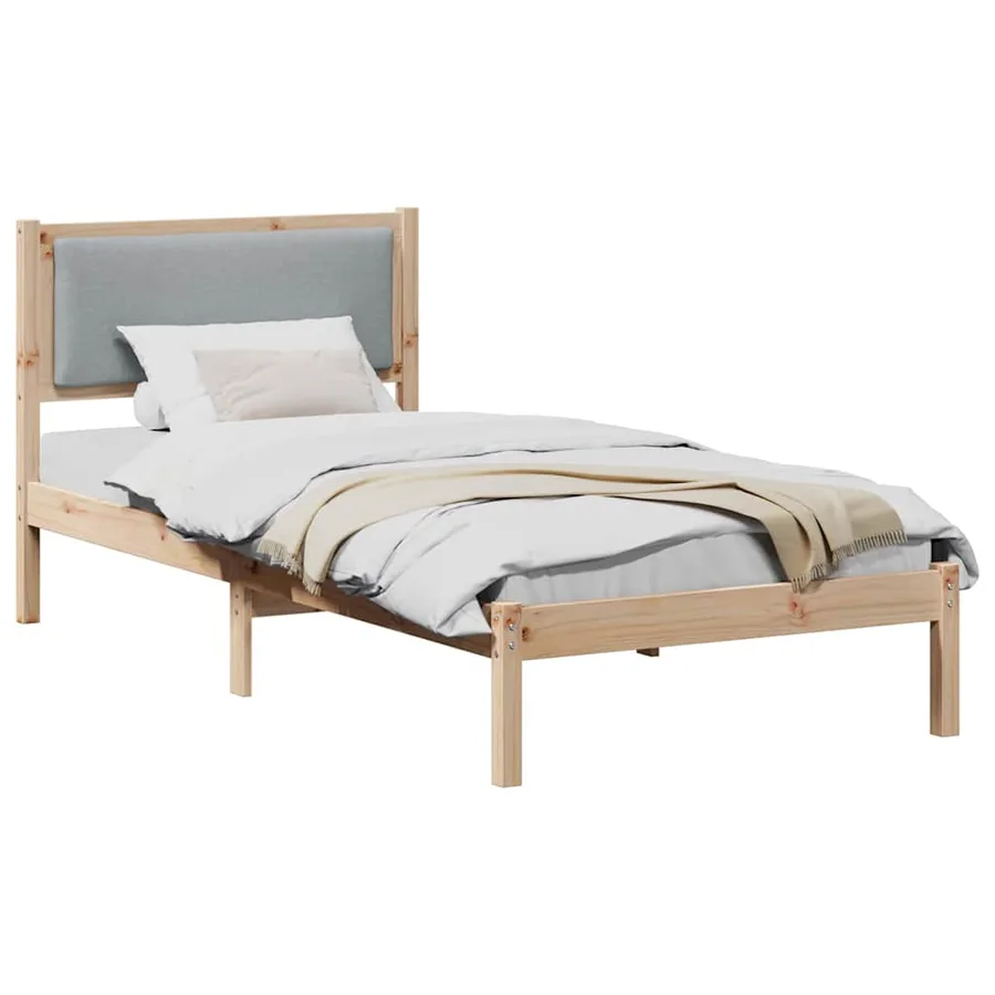 Cadre de lit Gris clair 100 x 200 cm Pin massif - 3