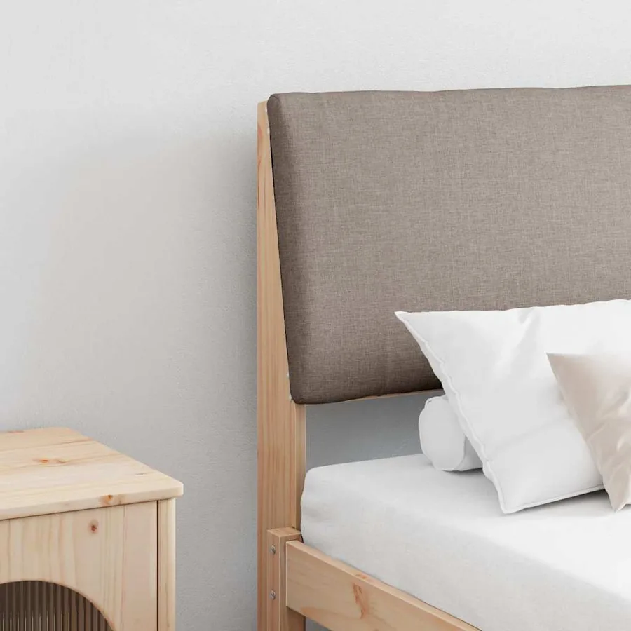 Tête de lit capitonnée Taupe 180 cm Pin massif