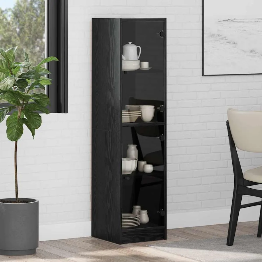 Haut Armoire Chêne noir 35 x 37 x 142 cm Bois d'ingénierie