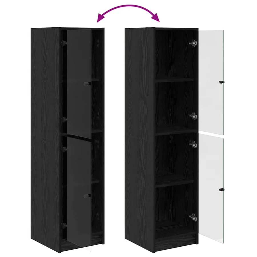 Haut Armoire Chêne noir 35 x 37 x 142 cm Bois d'ingénierie - 11
