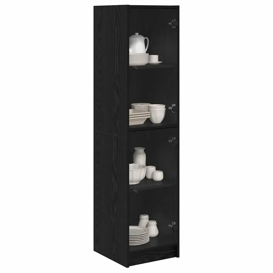 Haut Armoire Chêne noir 35 x 37 x 142 cm Bois d'ingénierie - 3