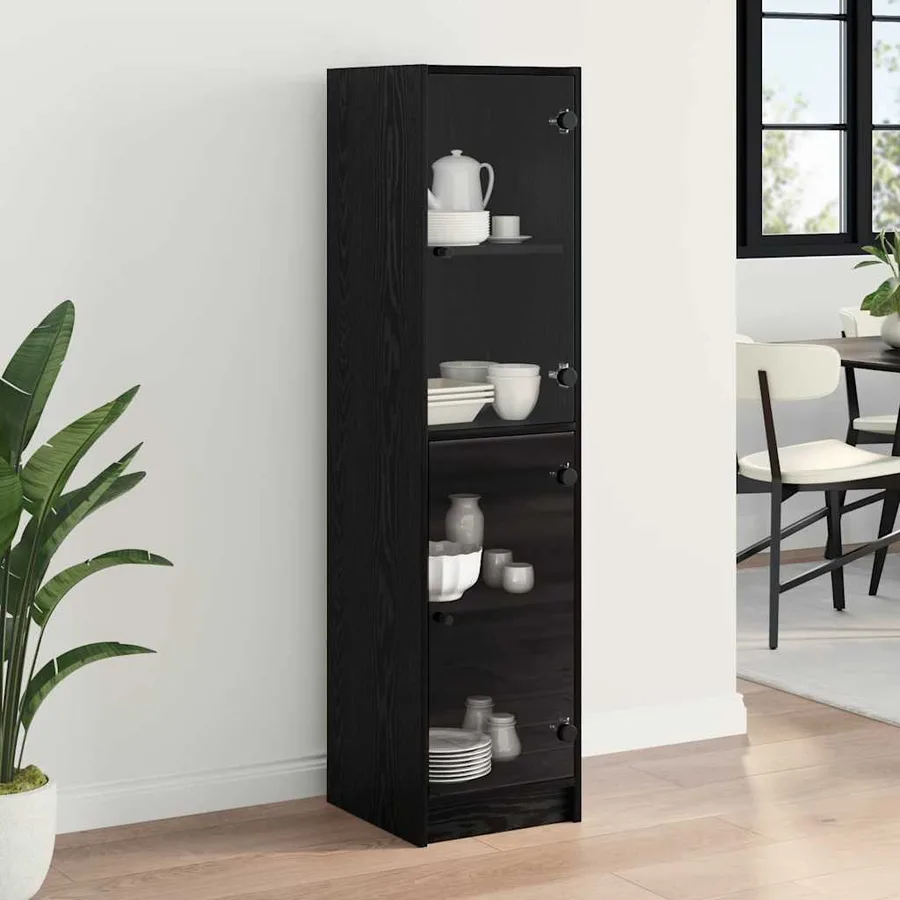 Haut Armoire Chêne noir 35 x 37 x 142 cm Bois d'ingénierie - 4