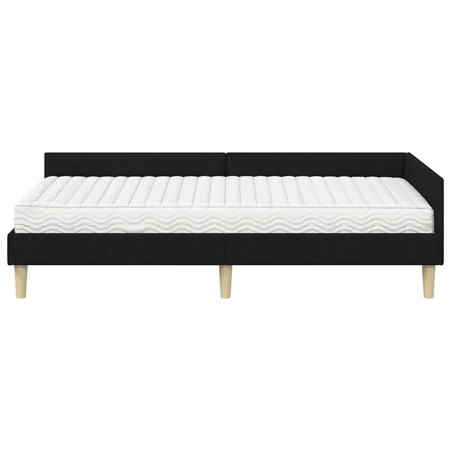 Cadre de lit d'angle avec matelas avec matelas 2 pcs Vert tissu - 5