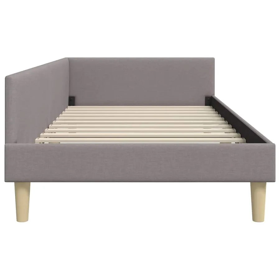 Cadre de lit d'angle Taupe 100 x 200 cm tissu - 6
