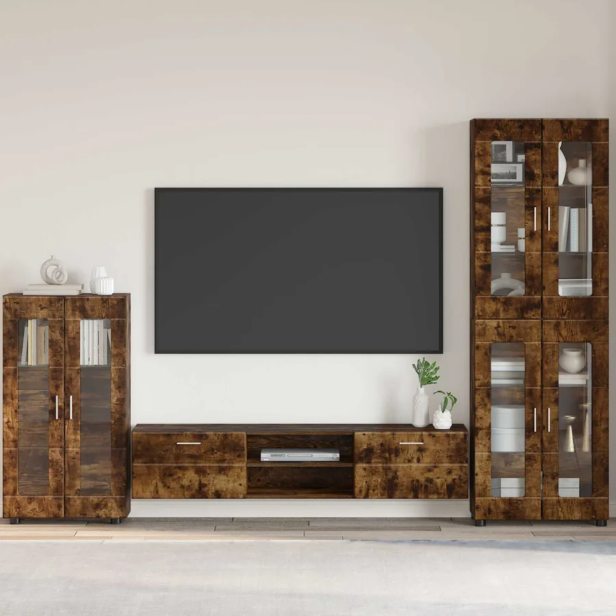 Buffet FLORIN Chêne fumé 55,5 x 29 x 100 cm Bois d'ingénierie