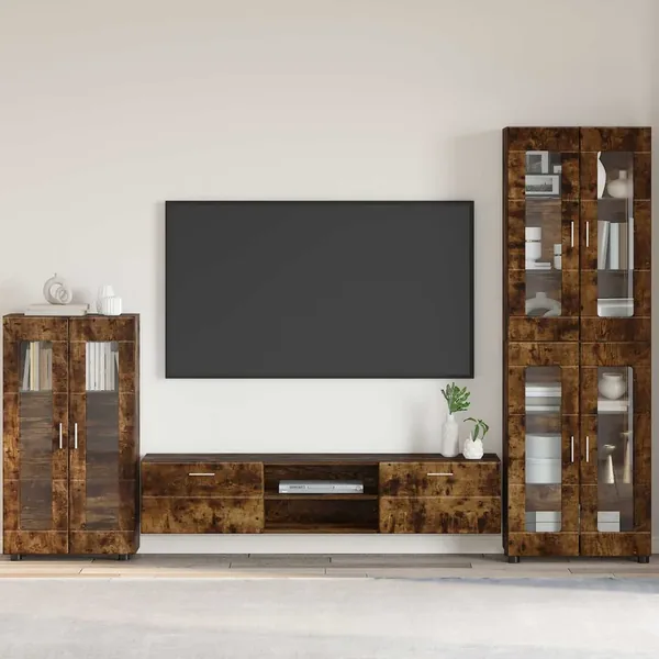 Buffet FLORIN Chêne fumé 55,5 x 29 x 100 cm Bois d'ingénierie