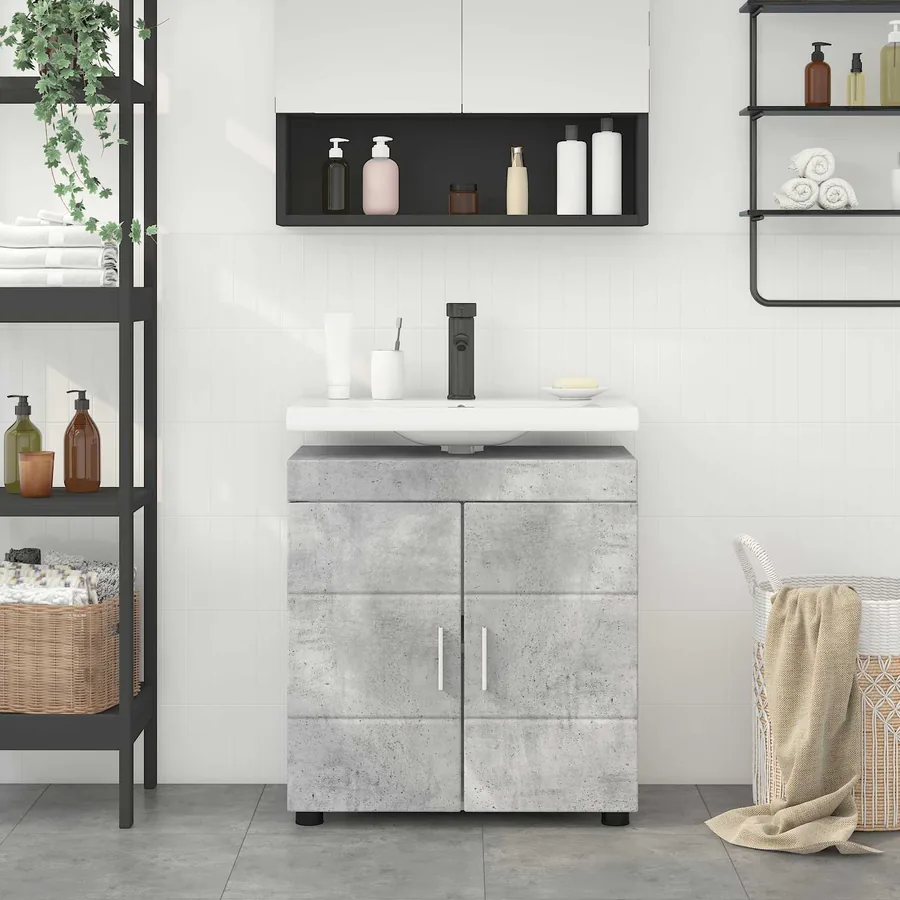 Ensemble d'armoire de salle de bain TULUM Gris béton