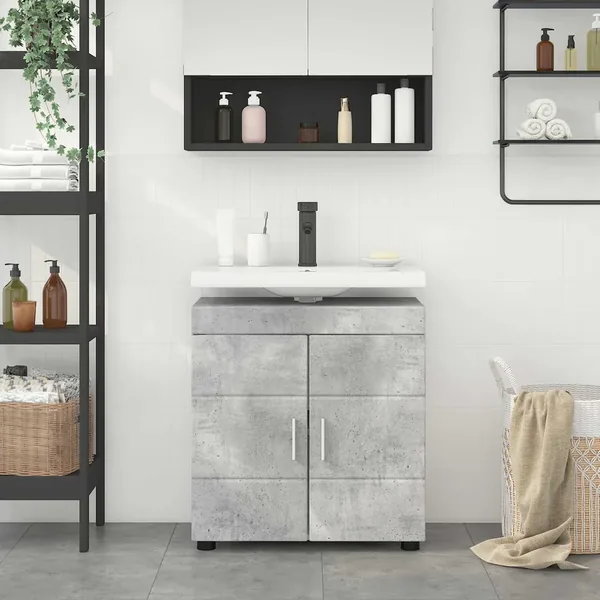 Ensemble d'armoire de salle de bain TULUM Gris béton