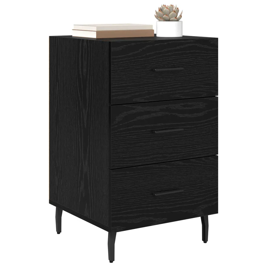 Cabinet de chevet Chêne noir 40 x 40 x 66 cm Bois d'ingénierie - 3