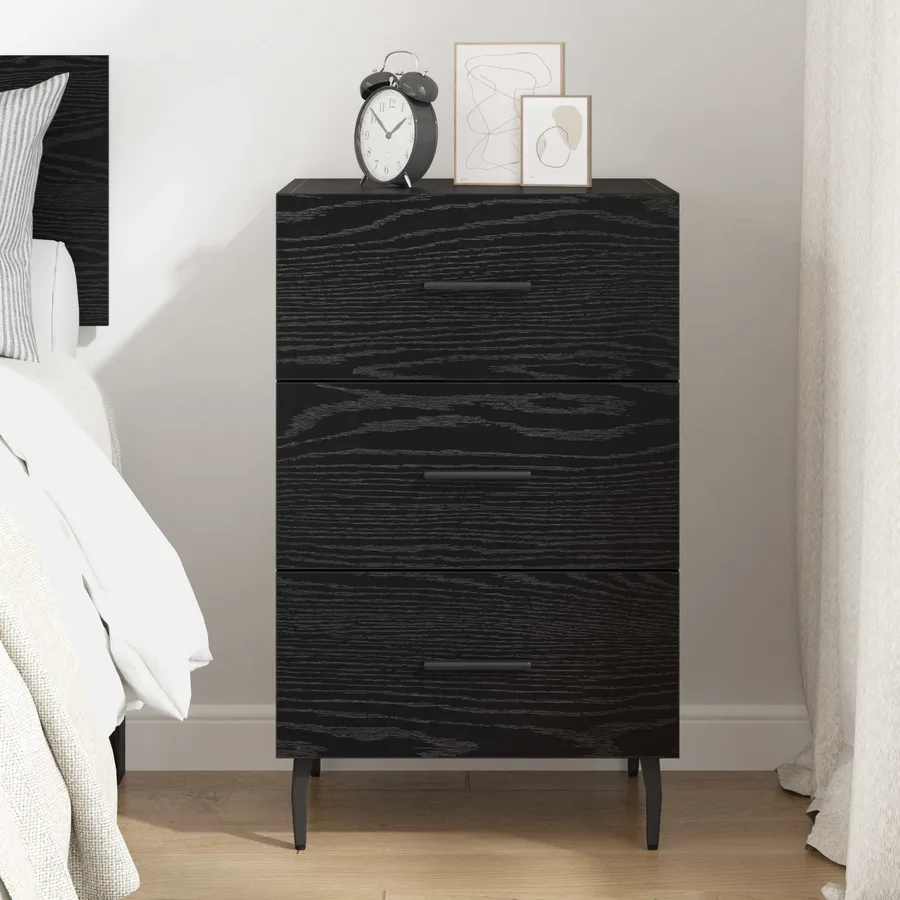 Cabinet de chevet Chêne noir 40 x 40 x 66 cm Bois d'ingénierie - 4