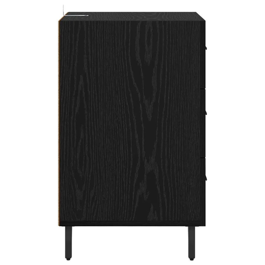 Cabinet de chevet Chêne noir 40 x 40 x 66 cm Bois d'ingénierie - 7