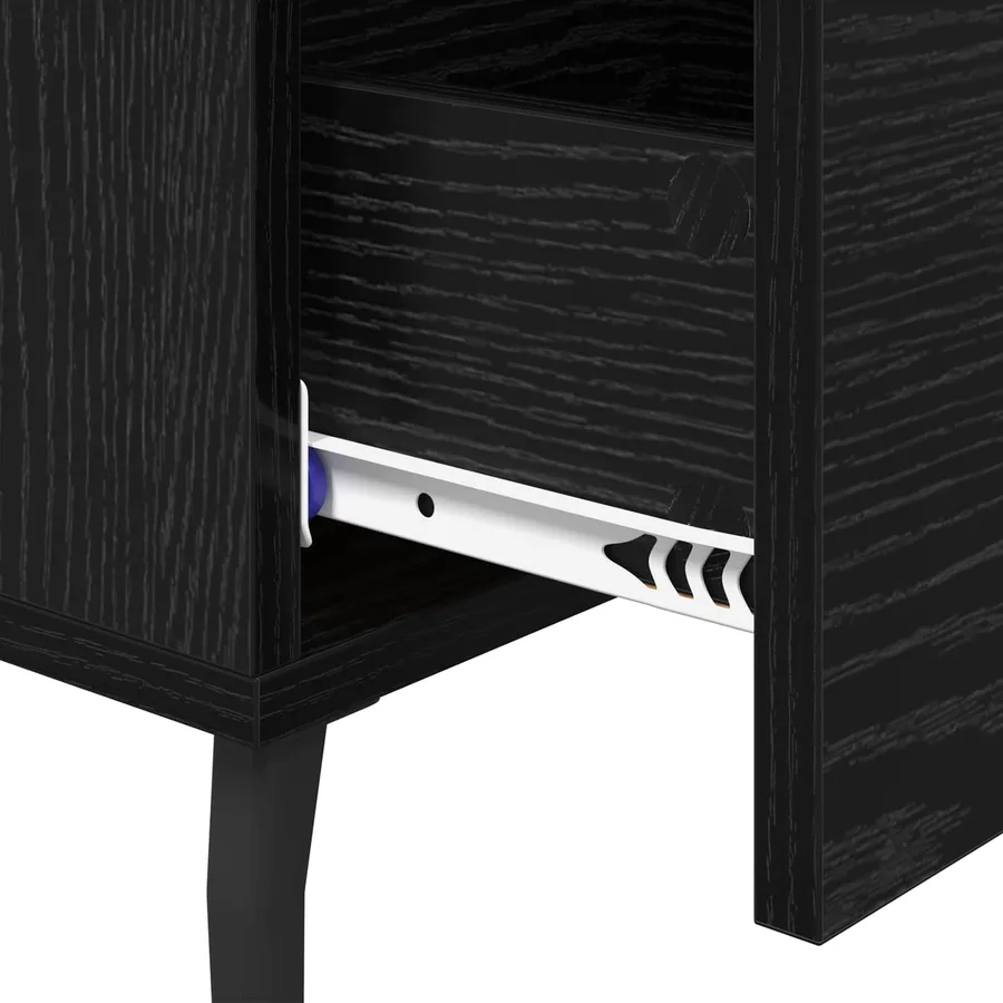 Cabinet de chevet Chêne noir 40 x 40 x 66 cm Bois d'ingénierie - 9