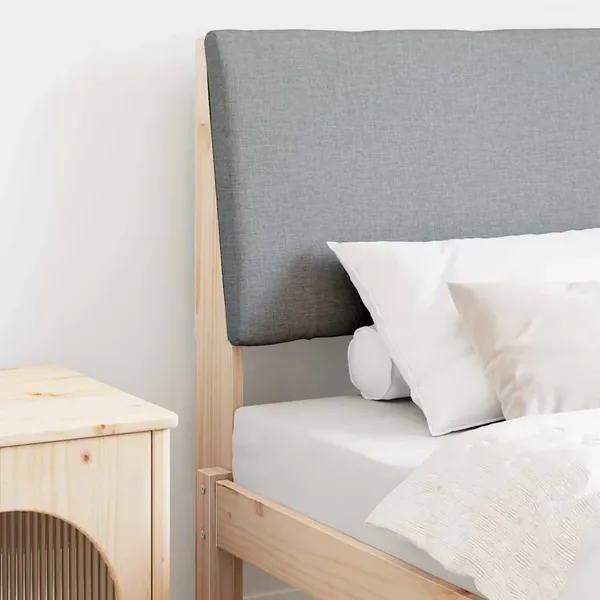 Tête de lit capitonnée Gris clair 80 cm Pin massif