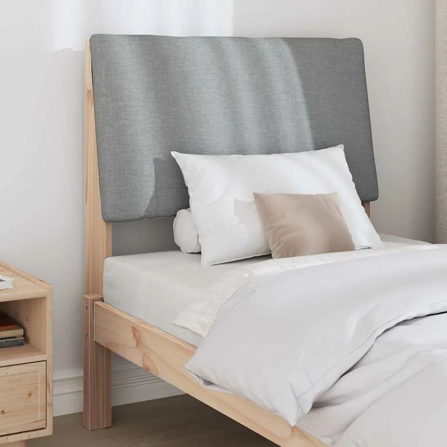 Tête de lit capitonnée Gris clair 80 cm Pin massif - 3