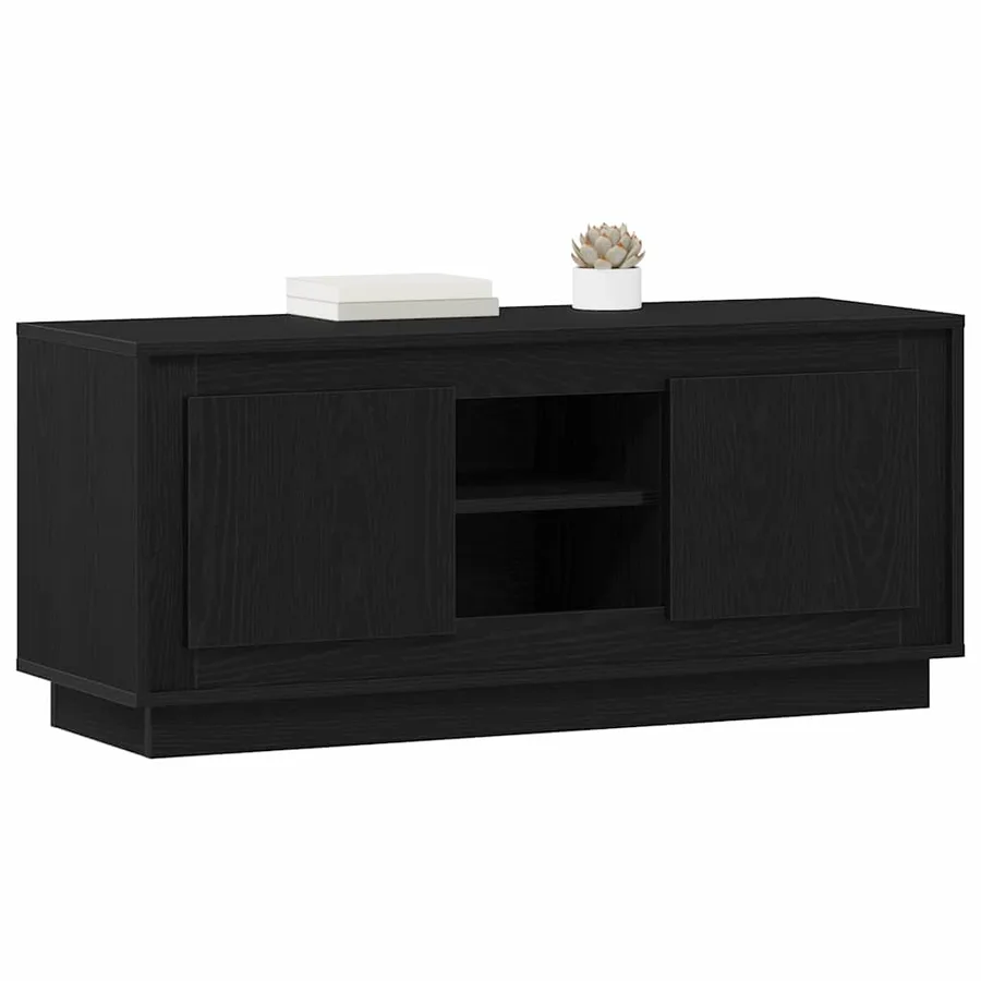 Meuble TV Chêne noir 102 x 35 x 45 cm Bois d'ingénierie - 3