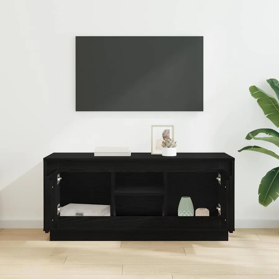 Meuble TV Chêne noir 102 x 35 x 45 cm Bois d'ingénierie - 4