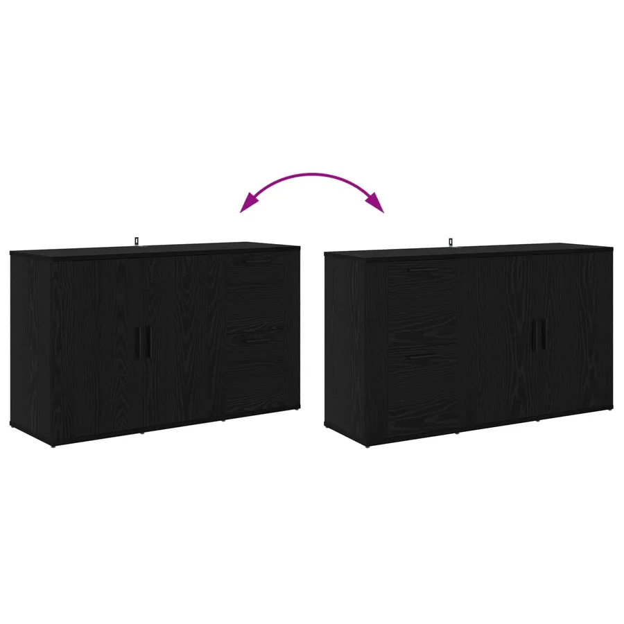 Buffet Chêne noir 100 x 33 x 59,5 cm Bois d'ingénierie - 10