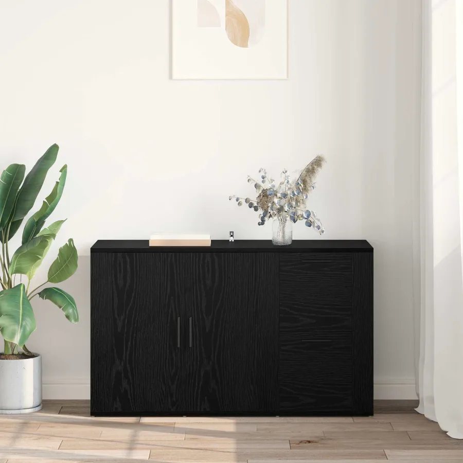 Buffet Chêne noir 100 x 33 x 59,5 cm Bois d'ingénierie - 4