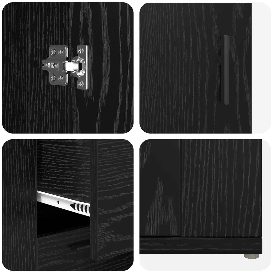 Buffet Chêne noir 100 x 33 x 59,5 cm Bois d'ingénierie - 9