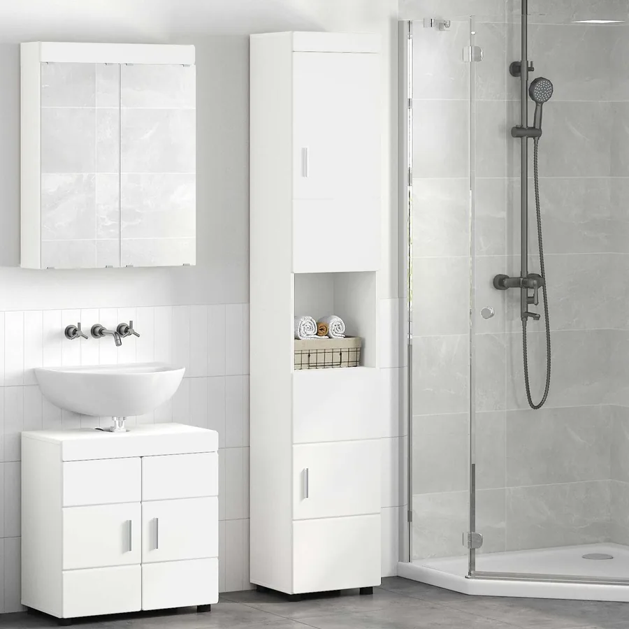 Ensemble d'armoire de salle de bain TULUM Blanc