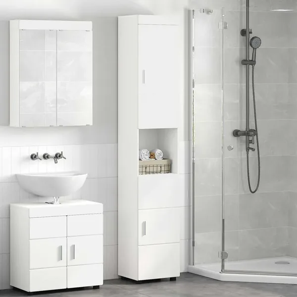 Ensemble d'armoire de salle de bain TULUM Blanc