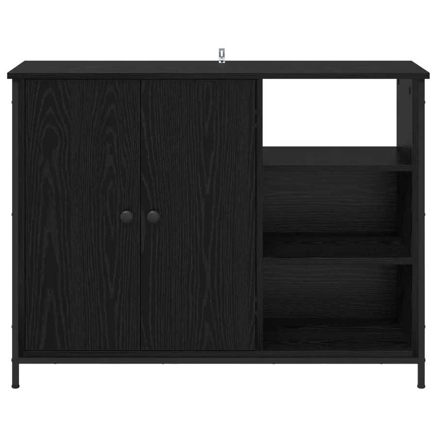 Buffet Chêne noir 100 x 33 x 75 cm Bois d'ingénierie - 6