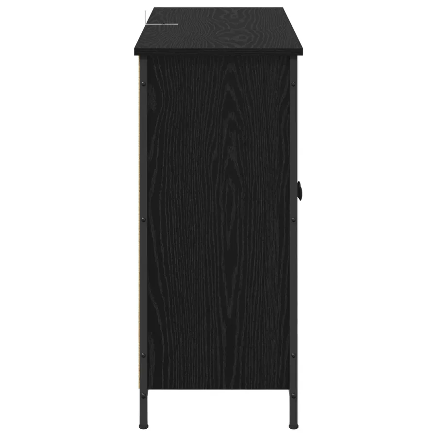 Buffet Chêne noir 100 x 33 x 75 cm Bois d'ingénierie - 7