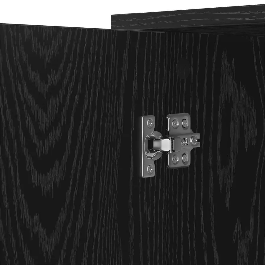 Buffet Chêne noir 100 x 33 x 75 cm Bois d'ingénierie - 9